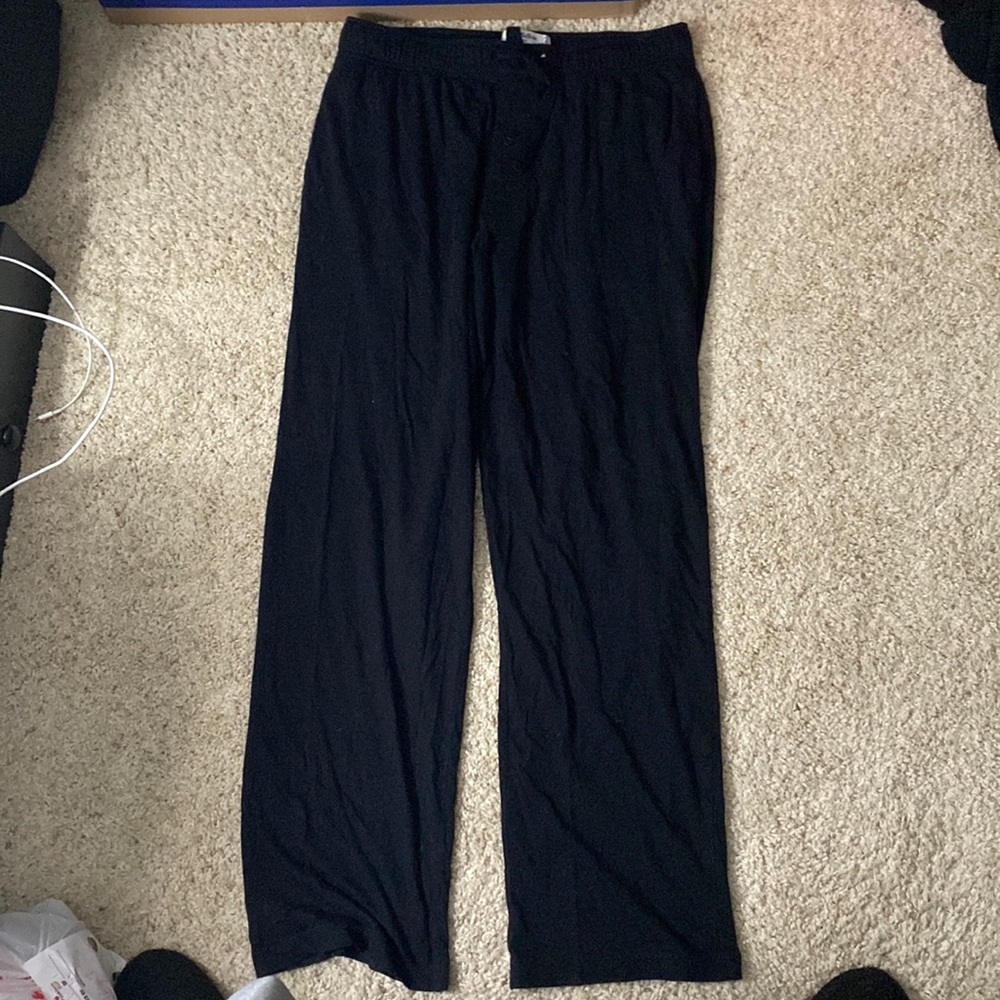 Black, sheer jogger pants.